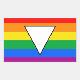 LGBTQ+ Triangle and Rainbow Pride Rectangular Sticker