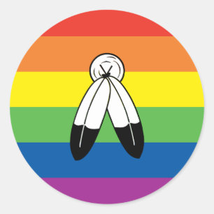 LGBTQ Two-Spirit Pride Flag Classic Round Sticker