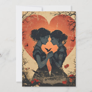 LGBTQ Vintage Valentine's day  Holiday Card