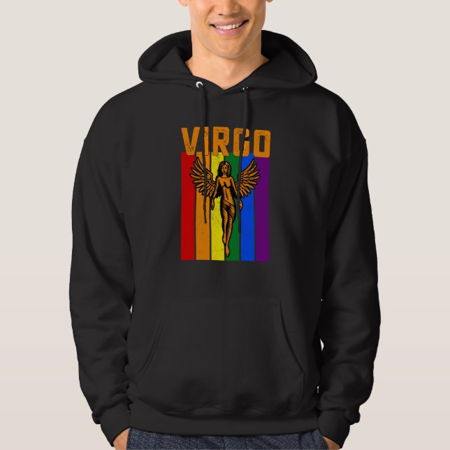 LGBTQ Virgo Zodiac Sign Vintage Astrology Hoodie (Front)