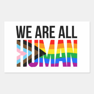LGBTQ We are All Human Rectangular Sticker