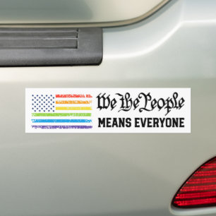 LGBTQ We The People Means Everyone Pride Flag Bumper Sticker