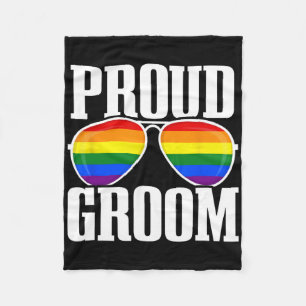 Lgbtq Wedding - Gay Pride Flag - Groom Squad - Pro Fleece Blanket