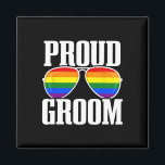 Lgbtq Wedding - Gay Pride Flag - Groom Squad - Pro Magnet<br><div class="desc">Lgbtq Wedding - Gay Pride Flag - Groom Squad - Proud Groom</div>