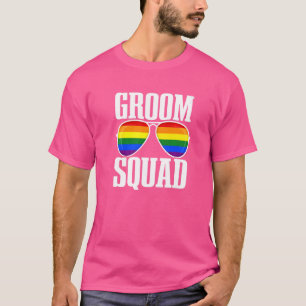 LGBTQ Wedding Gay Pride Flag Proud Groom Groom T-Shirt