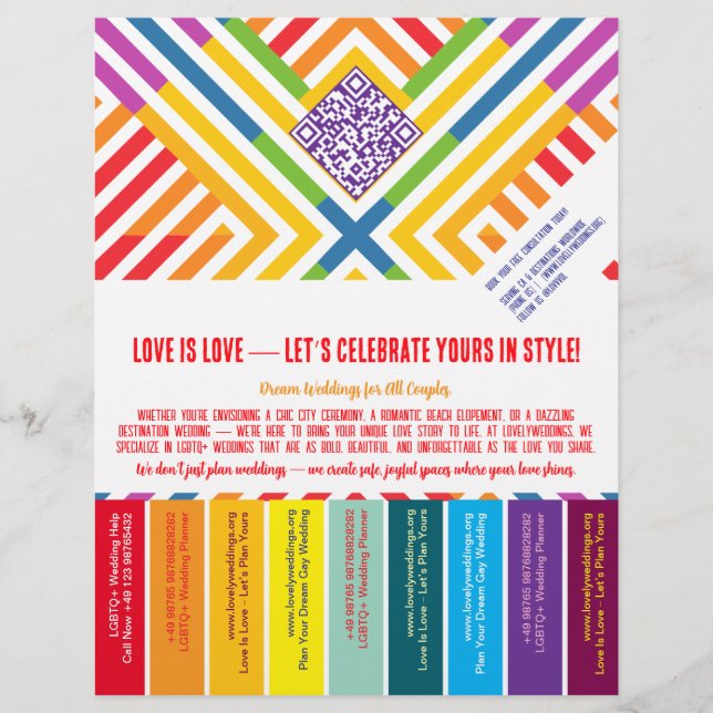 LGBTQ+ wedding organiser flyer (Front)