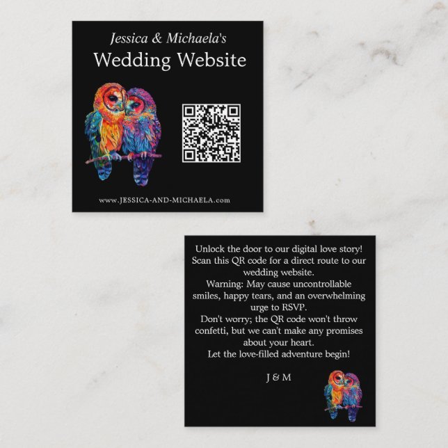 LGBTQ+ wedding web site  Budget Eternal Unity Enclosure Card (Front/Back)
