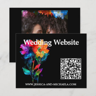 🌈 LGBTQ Wedding Website & photo Petals & Pride Enclosure Card