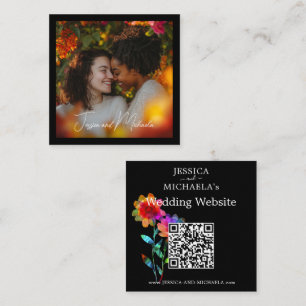 🌈 LGBTQ Wedding Website & photo Petals & Pride Enclosure Card
