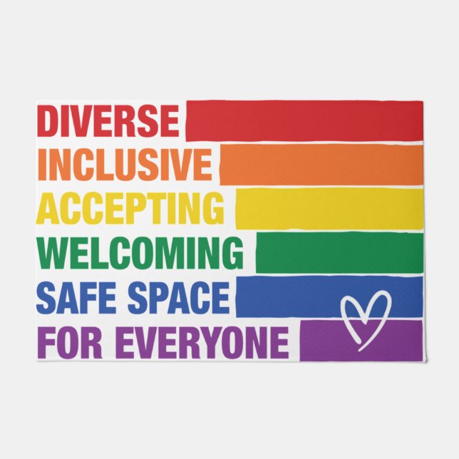 LGBTQ Welcome Mat - LGBT Doormat - Cute Doormat (Front)