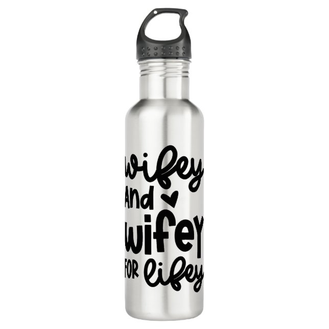 LGBTQ Wifey And Wifey For Lifey Custom Initials  710 Ml Water Bottle (Front)