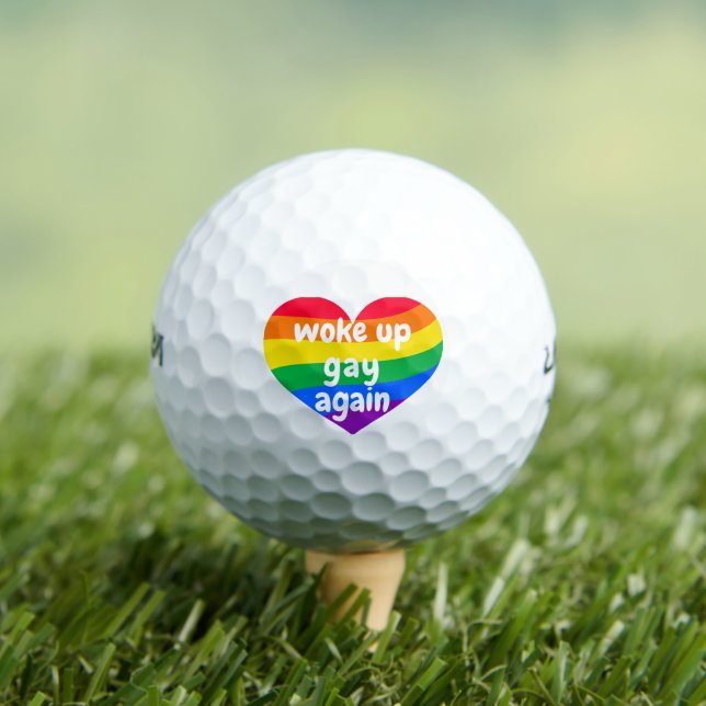 LGBTQ Woke up Gay again Golf Balls (Insitu Tee)
