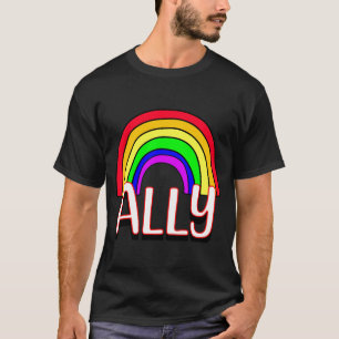 Lgbtqia Ally Cute Rainbow And Heart Pride T Shirt