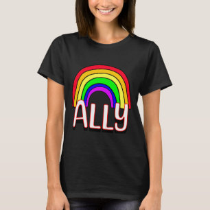 Lgbtqia Ally Cute Rainbow And Heart Pride T Shirt