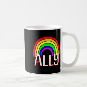 Lgbtqia Ally Cute Rainbow And Heart Pride T Shirt Coffee Mug