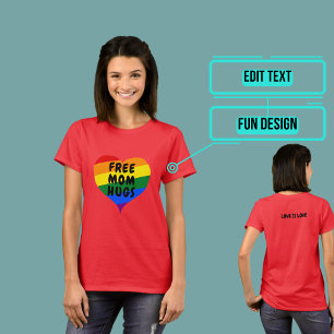 LGBTQIA+ Ally Free Mom Hugs T-Shirt