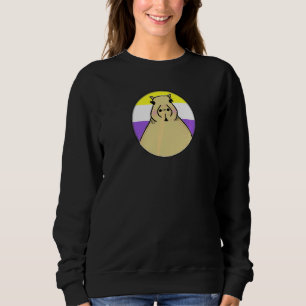 Lgbtqia+ Capybara In Non Binary Pride Rainbow Circ Sweatshirt