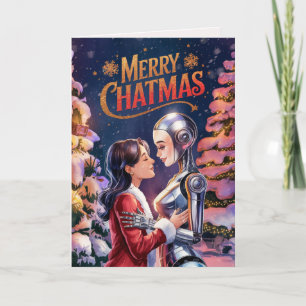 LGBTQIA Chatbot Love Female Ai Christmas Holiday Card