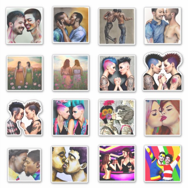 LGBTQIA+ Diverse Couples in Love (Front)