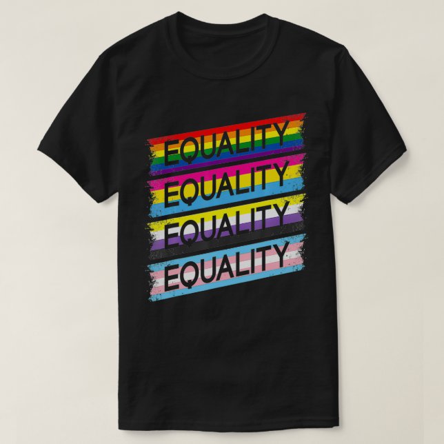 LGBTQIA Equality Trans Flag Non Binary Pan Gay Pri T-Shirt (Design Front)