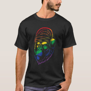 LGBTQIA Gorilla With Headphone T-Shirt