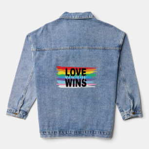 LGBTQIA Love Always Wins Rainbow Pride Tank Top Denim Jacket