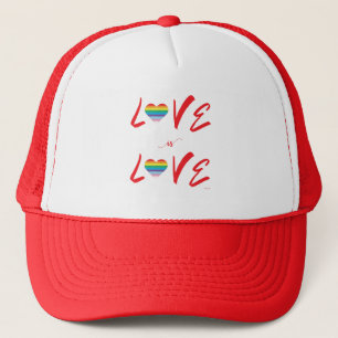 LGBTQIA Love is LLOVE, Pride, Rainbow Heart Trucker Hat
