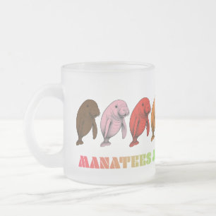 LGBTQIA+ Manatees just want a hug Frosted Glass Coffee Mug
