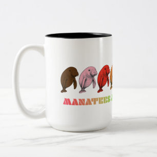 LGBTQIA+ Manatees just want a hug Two-Tone Coffee Mug