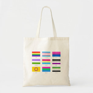 LGBTQIA Pride 9 x FLAGS  Rainbow Awareness Chic  C Tote Bag