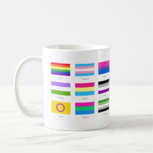LGBTQIA Pride 9 x FLAGS Rainbow Awareness Chic Coffee Mug