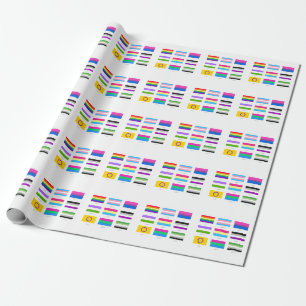 LGBTQIA Pride 9 x FLAGS  Rainbow Awareness Chic Wrapping Paper