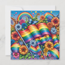 LGBTQIA+ Pride Flags, Rainbows, Flowers