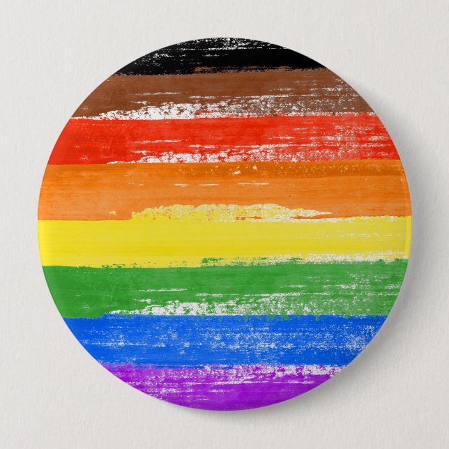 LGBTQIA+ Pride Paint 10 Cm Round Badge (Front)