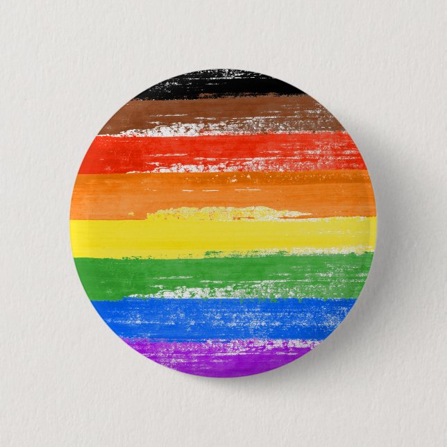 LGBTQIA+ Pride Paint 6 Cm Round Badge (Front)