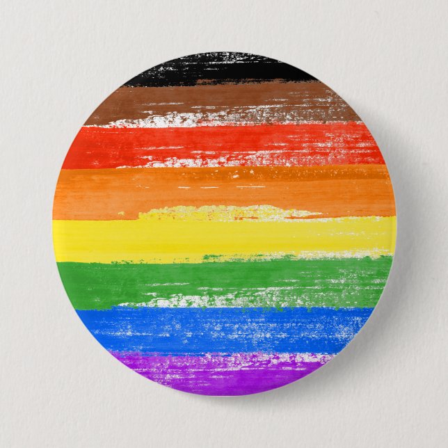 LGBTQIA+ Pride Paint 7.5 Cm Round Badge (Front)