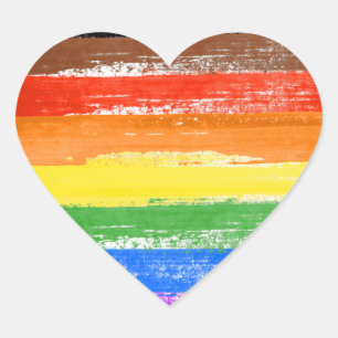 LGBTQIA+ Pride Paint Heart Sticker