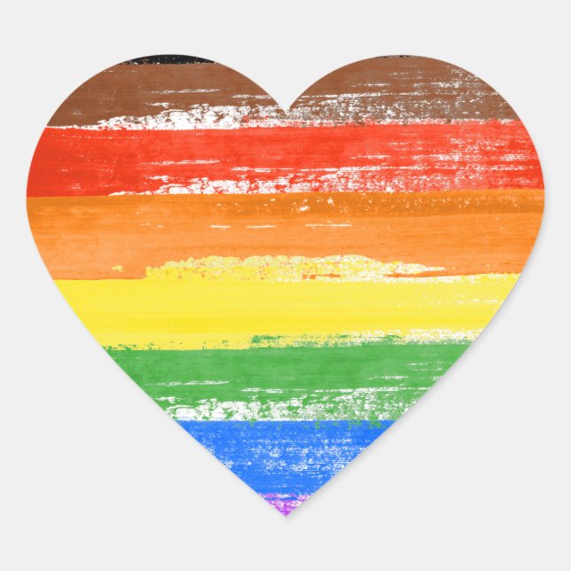 LGBTQIA+ Pride Paint Heart Sticker (Front)
