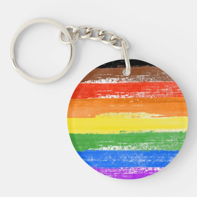 LGBTQIA+ Pride Paint Key Ring (Front)