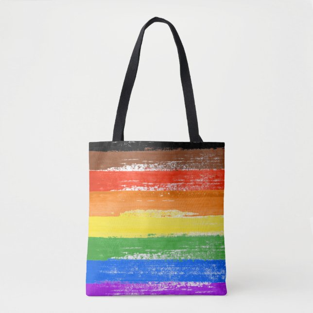 LGBTQIA+ Pride Paint Tote Bag (Front)