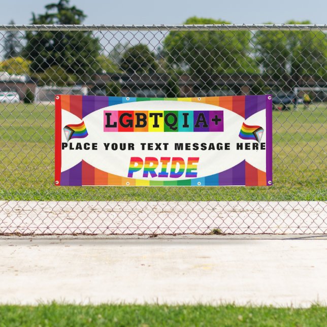LGBTQIA+ PRIDE Parade and Wall Personalised Banner (Insitu)