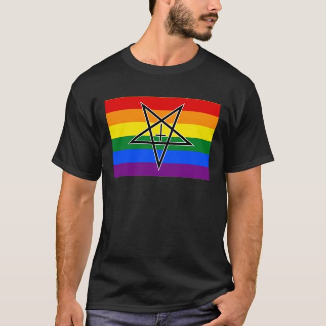LGBTQIA+ Pride Pentagram T-Shirt (Front)