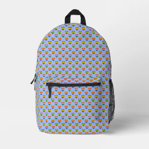 LGBTQIA Pride Rainbow Flag Hearts Pattern Printed Backpack