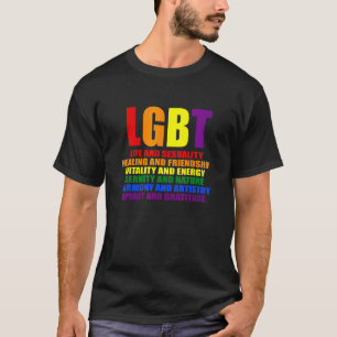 LGBTQIA Pride Rainbow Hearts  Definition 1 T-Shirt