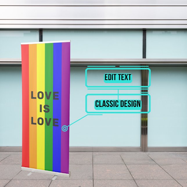 LGBTQIA Pride Rainbow Vertical Retractable Banner (Please enjoy our design and see the others in the collection.)