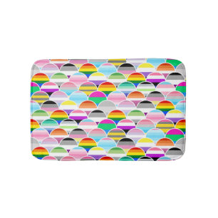 LGBTQIA+ Queer Scalloped Pride Flag Fans Bath Mat