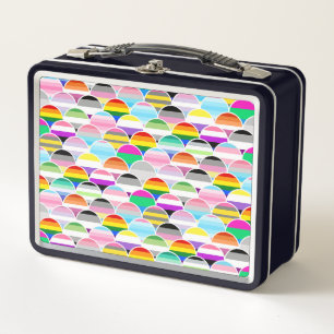 LGBTQIA+ Queer Scalloped Pride Flag Fans Metal Lunch Box