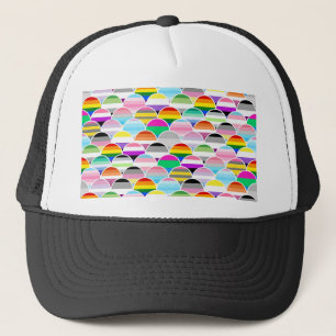 LGBTQIA+ Queer Scalloped Pride Flag Fans Trucker Hat