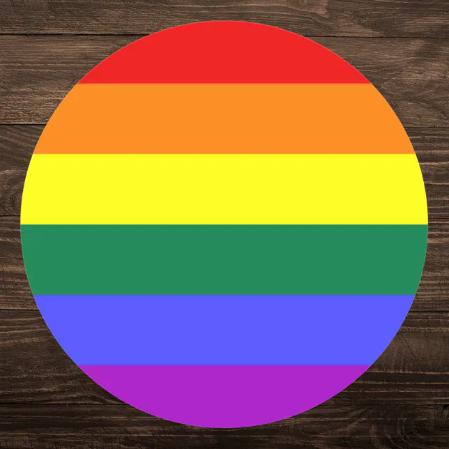 LGBTQIA+ Rainbow Pride Flag Classic Round Sticker | Zazzle