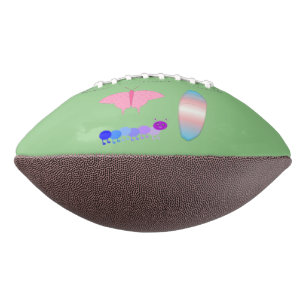 LGBTQIA Transgender Pride Caterpillar to Butterfly American Football